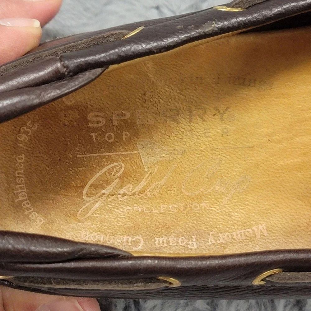 Sperry Top-Sider Gold Cup Shoes Mens 8 Brown Leather Boat Loafers Slip On